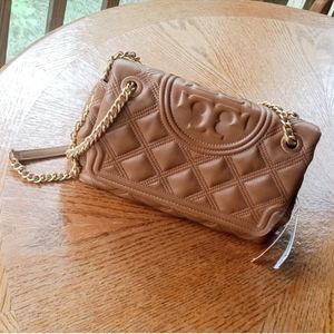 NWT Authentic Tory Burch Moose Tan Crossbody Shoulder Strap Chain Purse Handbag